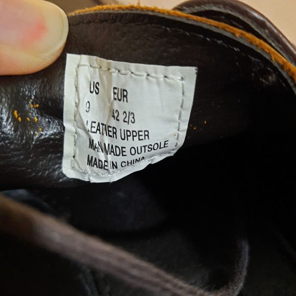 Mens Dress Shoes 9M Brown Leather Derby Oxford Square Apron Toe Lace Up Unlisted - Picture 9 of 9